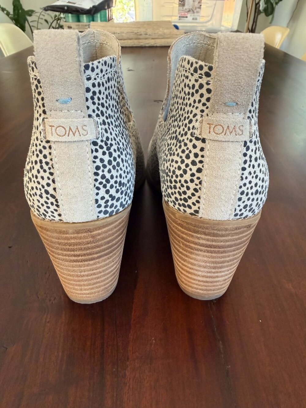 TOMS Kallie Wedge Bootie Natural/Animal Print 8.5 - Picture 6 of 8